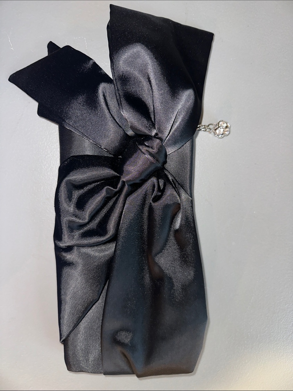 Black Satin Bow Clutch